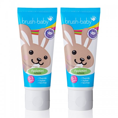 Brush-Baby Children's Applemint Toothpaste with Xylitol (0 to 3 years)  - Bundle of 2 Brush-Baby Children's Applemint Toothpaste with Xylitol (0 to 3 years)  - Bundle of 2